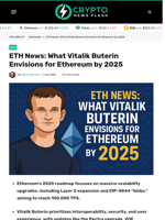 ETH News: What Vitalik Buterin Envisions for Ethereum by 2025