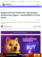 Dogecoin Price Prediction: Top Analyst Flashes Buy Signal – Could DOGE 2x From Here?