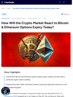 How Will the Crypto Market React to Bitcoin & Ethereum Options Expiry Today?
