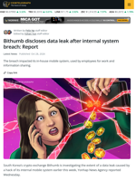 Bithumb Investigates Extent of Data Leak After Internal Hack