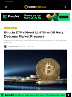 Bitcoin ETFs Bleed $2.97B as Oil Rally Deepens Market Pressure - CoinCentral