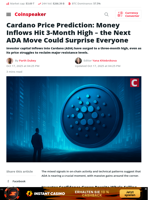 Cardano Price Prediction: Money Inflows Hit 3-Month High – the Next ADA Move Could Surprise Everyone - Coinspeaker