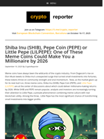 Shiba Inu (SHIB), Pepe Coin (PEPE) or Little Pepe (LILPEPE): One of These Meme Coins Could Make You a Millionaire by 2026
