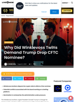 Why Did Winklevoss Twins Demand Trump Drop CFTC Nominee? | Live Bitcoin News