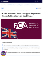 UK’s FCA Moves Closer to Crypto Regulation – Seeks Public Views on Next Steps