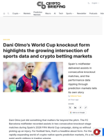 Dani Olmo's World Cup knockout form highlights the growing intersection of sports data and crypto betting markets