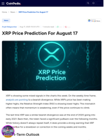 XRP Price Prediction For August 17