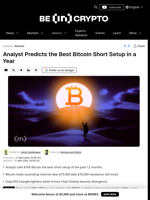 Analyst Says Best Bitcoin Trade Setup in a Year Is Here Now