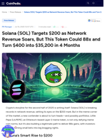 Solana (SOL) Targets $200 as Network Revenue Soars, But This Token Could 88x and Turn $400 into $35,200 in 4 Months - Little Pepe (LILPEPE)