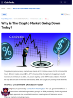 Why is The Crypto Market Going Down Today?