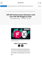 XRP DeFi Activity Gains Momentum with Over 91M XRP Bridged on Flare 