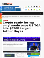 Crypto ready for 'up only' mode once US TGA hits $850B target: Arthur Hayes - The Crypto News Wire