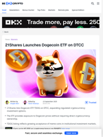 21Shares Launches Dogecoin ETF on DTCC