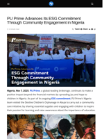 PU Prime Advances Its ESG Commitment Through Community Engagement in Nigeria - Visionary Financial