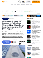 SEC Asks Crypto ETF Issuers to Withdraw 19b-4—New Standards Could Accelerate XRP ETF: Report – Regulation Bitcoin News
