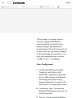 XRP ETF News: DTCC Lists 5 Spot ETFs as Ripple Price Shows Higher Highs Pattern