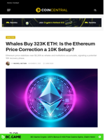 Whales Buy 323K ETH: Is the Ethereum Price Correction a 10K Setup? - CoinCentral