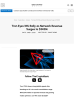 Tron Eyes 18% Rally as Network Revenue Surges to $343M