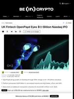 UK Fintech OpenPayd Eyes $1.1 Billion Nasdaq IPO