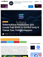 Solana Price Prediction: SOL Could Top $500 In Q4 But Only If These Two Things Happen | Live Bitcoin News