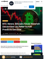 BTC News: Bitcoin Faces Bearish December as Peter Schiff Predicts Decline | Live Bitcoin News