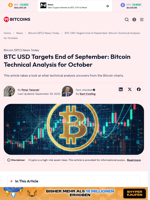 BTC USD Targets End of September: Bitcoin Technical Analysis