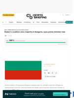 Radev's coalition wins majority in Bulgaria, eyes prime minister role