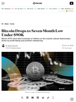 Bitcoin Drops to Seven-Month Low Under $90K - Decrypt