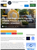 Flip Small Bags Into 6-Figures? Ozak AI Presale at $0.012 Gains Whales’ Attention | Live Bitcoin News