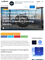 Crypto Buzz: Dogecoin’s (DOGE) $0.74 Target Sparks Hype — While Lyno AI (LYNO) Poised for 11,460% Growth in Coming Months | Live Bitcoin News