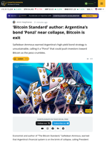 Saifedean Ammous: Argentina’s Bond Ponzi Near Collapse, Bitcoin Is Exit