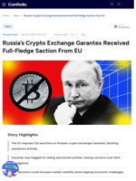 Russia’s Crypto Exchange Garantex Received Full-Fledge Saction From EU