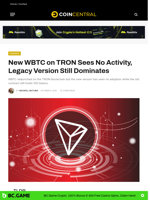 New WBTC on TRON Sees No Activity, Legacy Version Still Dominates - CoinCentral
