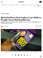 Rich Dad Poor Dad Author Can't Believe People Aren’t Buying Bitcoin - Decrypt