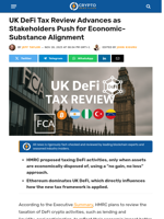 UK DeFi Tax Advances as Stakeholders Push for Alignment