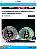Institutional Bitcoin Holdings Barrel Toward 20% Of Supply, Is This Wall Street’s New Playground?
