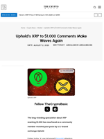 Uphold’s XRP to $1,000 Comments Make Waves Again