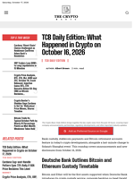 TCB Daily Edition: What Happened in Crypto on October 16, 2026