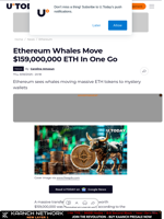Ethereum Whales Move $159,000,000 ETH In One Go