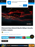Ethereum’s Busy Network May Be Hiding a Security Problem: Analysts