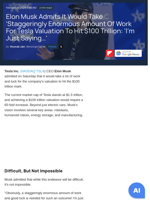 Elon Musk Admits It Would Take 'Staggeringly Enormous Amount Of Work For Tesla Valuation To Hit $100 Trillion: 'I'm Just Saying…' - Tesla (NASDAQ:TSLA) - Benzinga