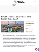 Kuwait activates air defenses amid Iranian drone threat