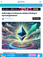 Bullish Signs For Ethereum: Metrics Pointing To Upcoming Breakout