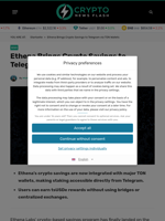 Ethena Brings Crypto Savings to Telegram via TON Wallets - Crypto News Flash