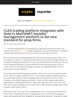 CLEO trading platform integrates with Gold-i's MatrixNET liquidity management platform to set new standard for prop firms