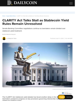CLARITY Act Talks Stall as Stablecoin Yield Rules Remain Unresolved - DailyCoin