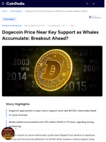 Dogecoin Price Near Key Support as Whales Accumulate: Breakout Ahead?