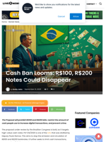 Cash Ban Looms: R$100, R$200 Notes Could Disappear | Live Bitcoin News