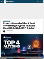 Best Performing Cryptos in 2025: BlockDAG, KAS, XRP, & ADA