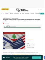 Hezbollah rockets target schoolchildren, escalating Israel-Hezbollah conflict